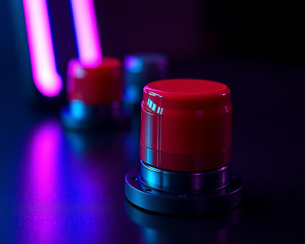 Roter Funk-Buzzer im Neonlicht